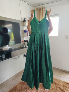 Plus size Evening Dress with High Slit prom Satin