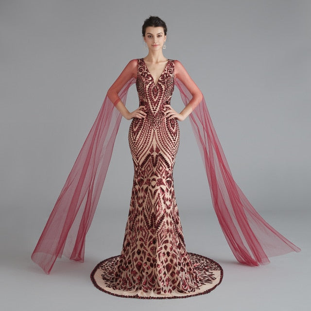 Women's Evening long formal Dress 1920s Sequin