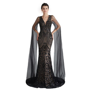Women's Evening long formal Dress 1920s Sequin